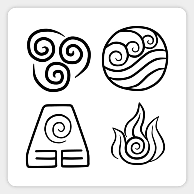 Elemental Symbols Sticker by Trendy Tshirts